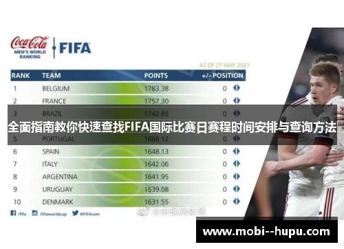 全面指南教你快速查找FIFA国际比赛日赛程时间安排与查询方法